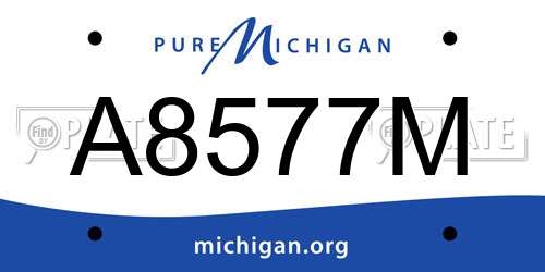 A8577M Michigan License Plate