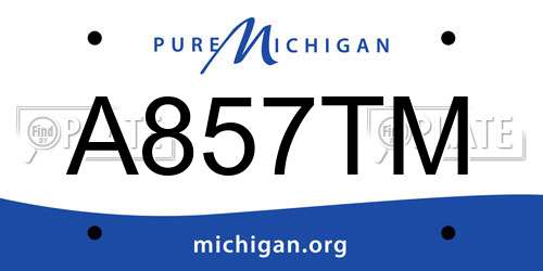 A857TM Michigan License Plate