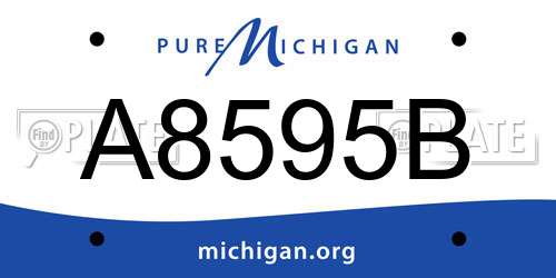 A8595B Michigan License Plate