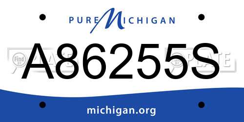 A86255S Michigan License Plate
