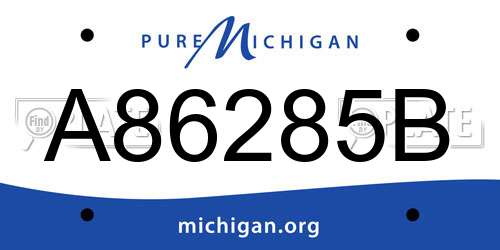 A86285B Michigan License Plate