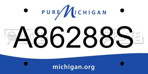 A86288S Michigan License Plate