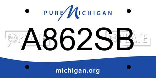 A862SB Michigan License Plate