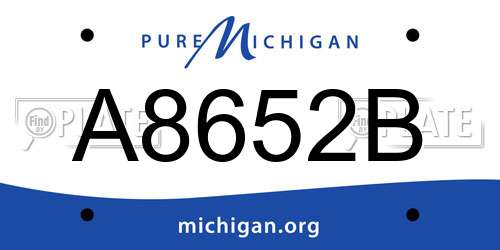A8652B Michigan License Plate