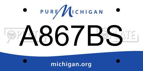 A867BS Michigan License Plate