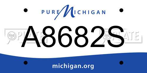 A8682S Michigan License Plate