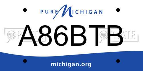 A86BTB Michigan License Plate