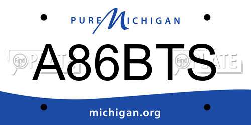 A86BTS Michigan License Plate