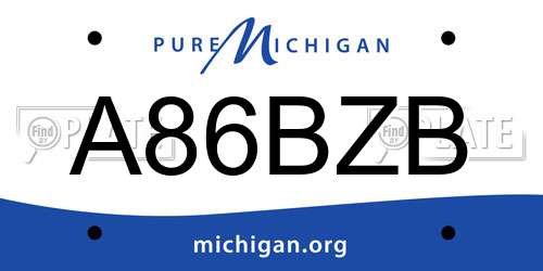 A86BZB Michigan License Plate
