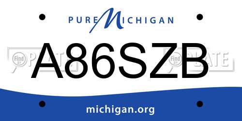 A86SZB Michigan License Plate
