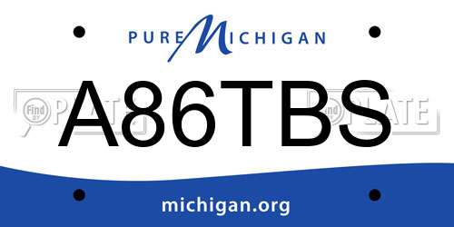 A86TBS Michigan License Plate