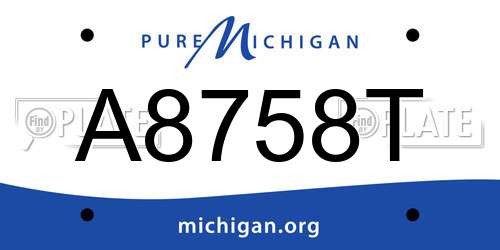 A8758T Michigan License Plate
