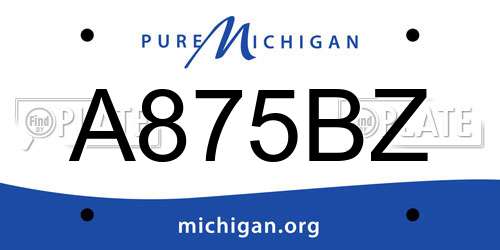 A875BZ Michigan License Plate