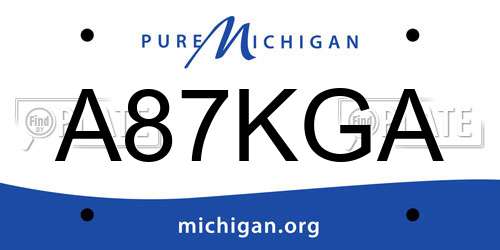 A87KGA Michigan License Plate