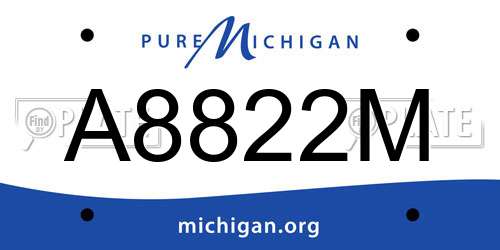 A8822M Michigan License Plate