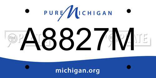 A8827M Michigan License Plate