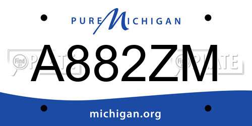 A882ZM Michigan License Plate