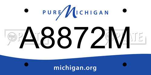 A8872M Michigan License Plate