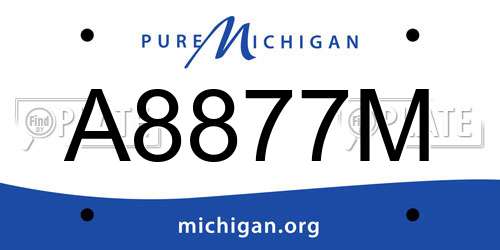 A8877M Michigan License Plate