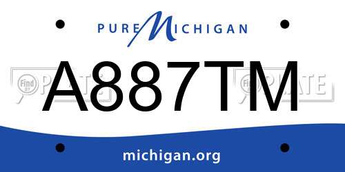 A887TM Michigan License Plate