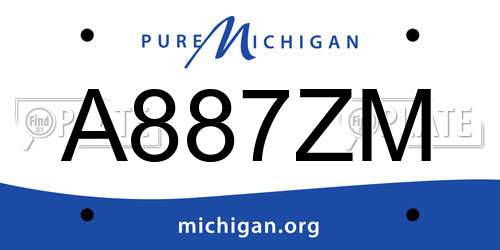 A887ZM Michigan License Plate