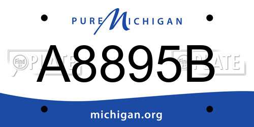 A8895B Michigan License Plate