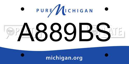 A889BS Michigan License Plate