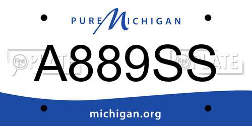 A889SS Michigan License Plate