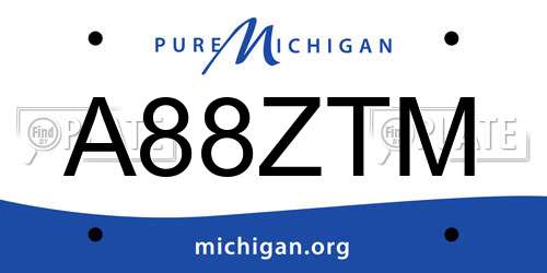 A88ZTM Michigan License Plate