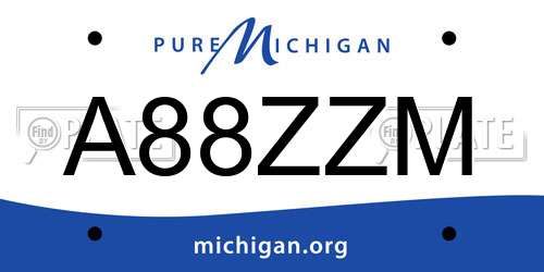 A88ZZM Michigan License Plate