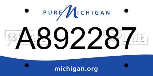 A892287 Michigan License Plate