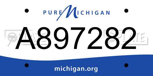A897282 Michigan License Plate