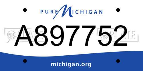 A897752 Michigan License Plate