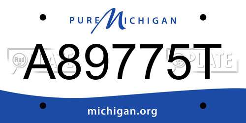 A89775T Michigan License Plate