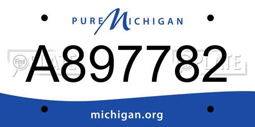 A897782 Michigan License Plate