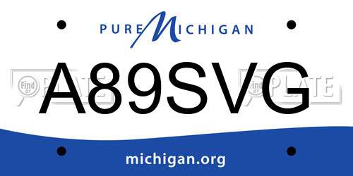 A89SVG Michigan License Plate