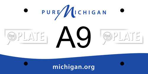 A9 Michigan License Plate