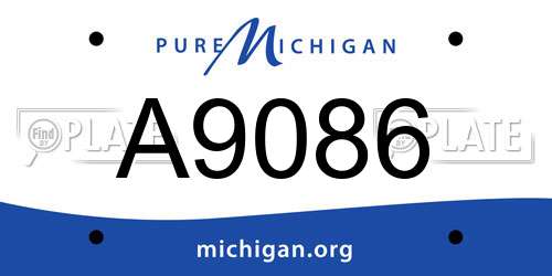 A9086 Michigan License Plate