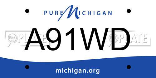 A91WD Michigan License Plate