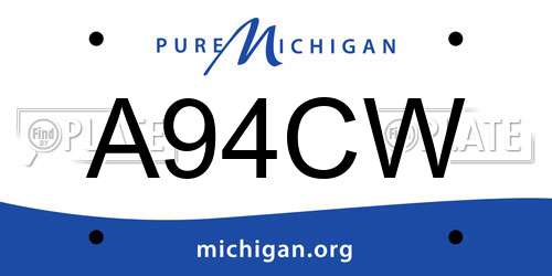 A94CW Michigan License Plate