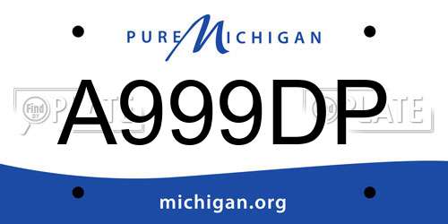 A999DP Michigan License Plate