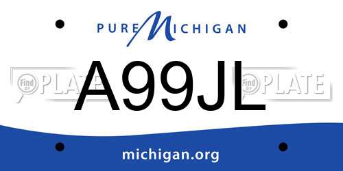 A99JL Michigan License Plate