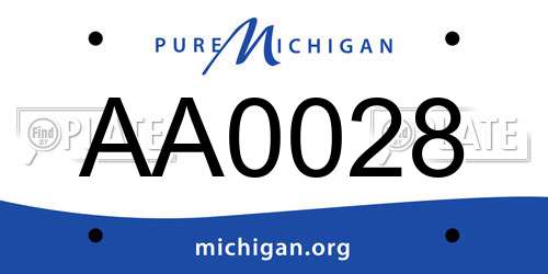 AA0028 Michigan License Plate