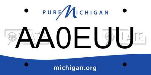 AA0EUU Michigan License Plate
