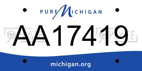 AA17419 Michigan License Plate