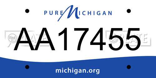 AA17455 Michigan License Plate