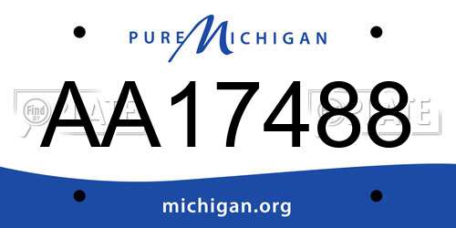 AA17488 Michigan License Plate