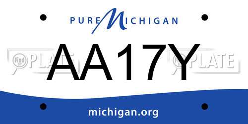 AA17Y Michigan License Plate