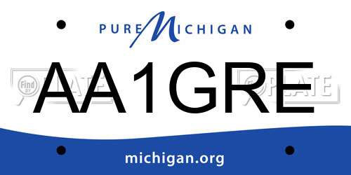 AA1GRE Michigan License Plate
