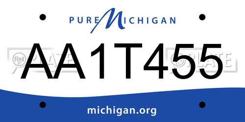 AA1T455 Michigan License Plate